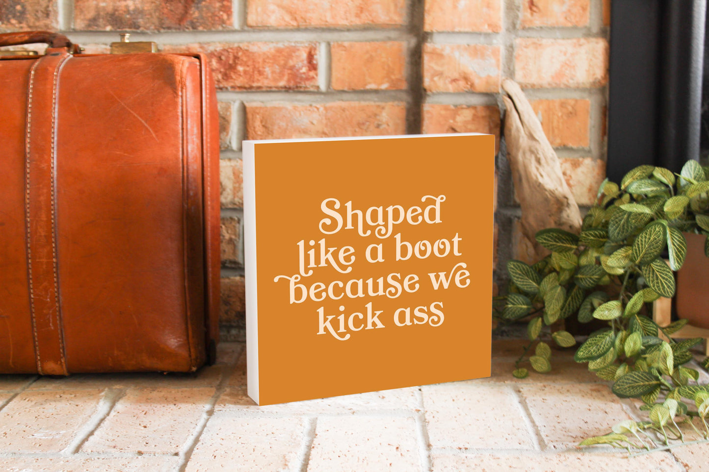 Modern Minimalist Louisiana Funny Boot Saying | Wood Block | Eaches | Min 2
