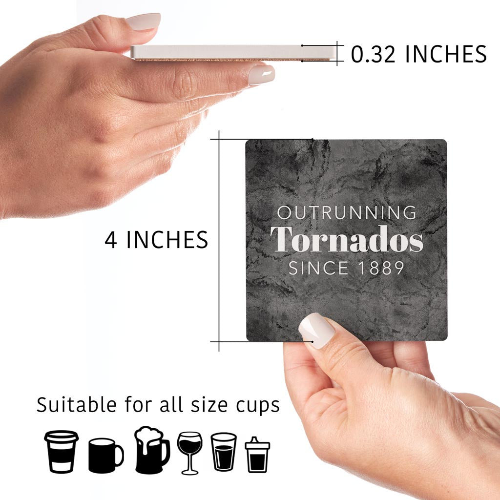 Modern Oklahoma Tornado Saying| Absorbent Coasters | Set of 4 | Min 2