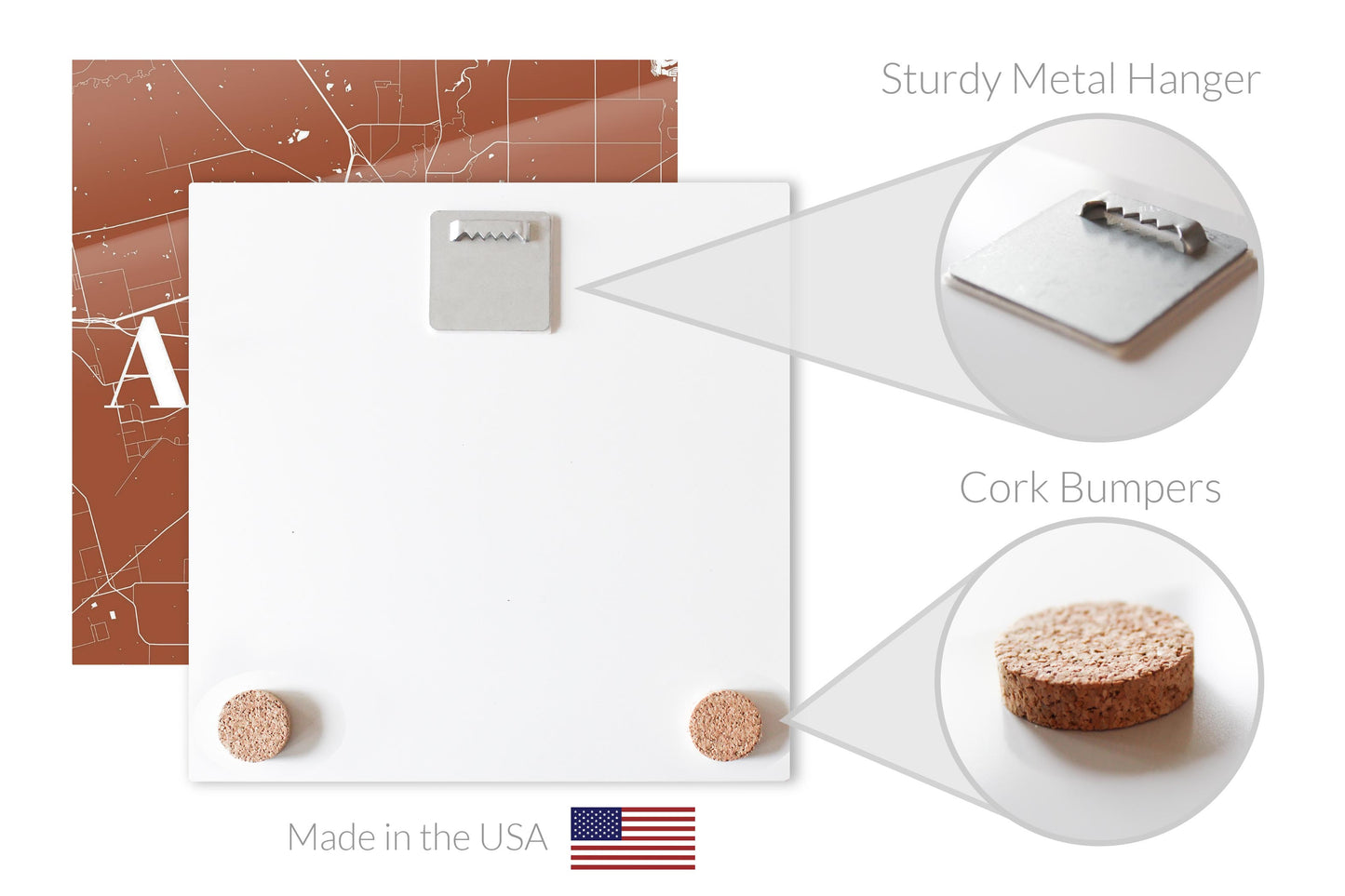 Modern Minimalist Texas Abilene Map| Hi-Def Glass Art | Eaches | Min 1