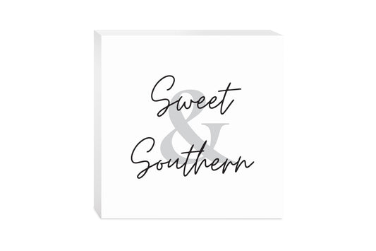 Minimalistic B&W Texas Sweet Southern | Wood Block | Eaches | Min 2