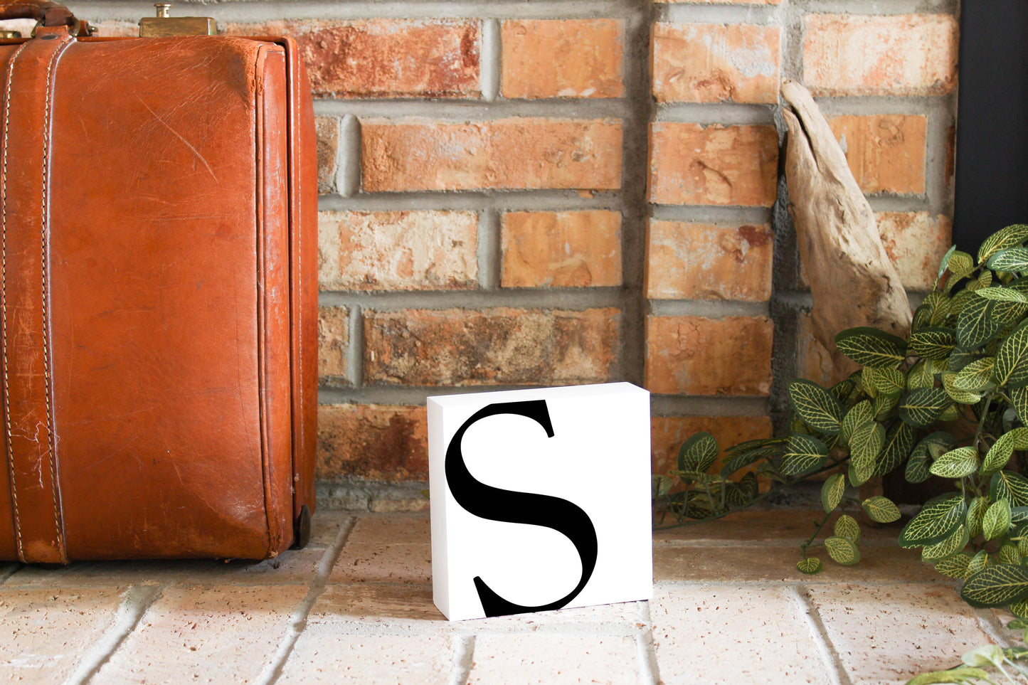 Minimal Monogram S| Wood Block | Eaches | Min 4