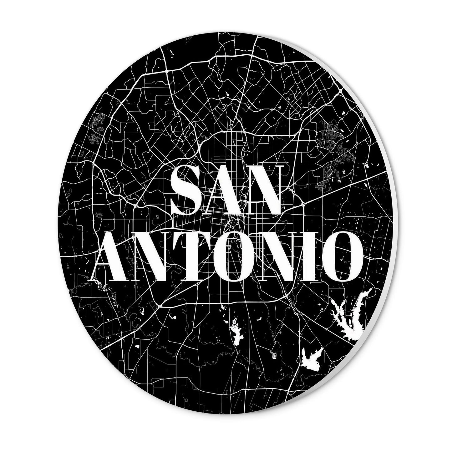 Minimalistic B&W Texas San Antonio Map | Wood Sign | Eaches | Min 1