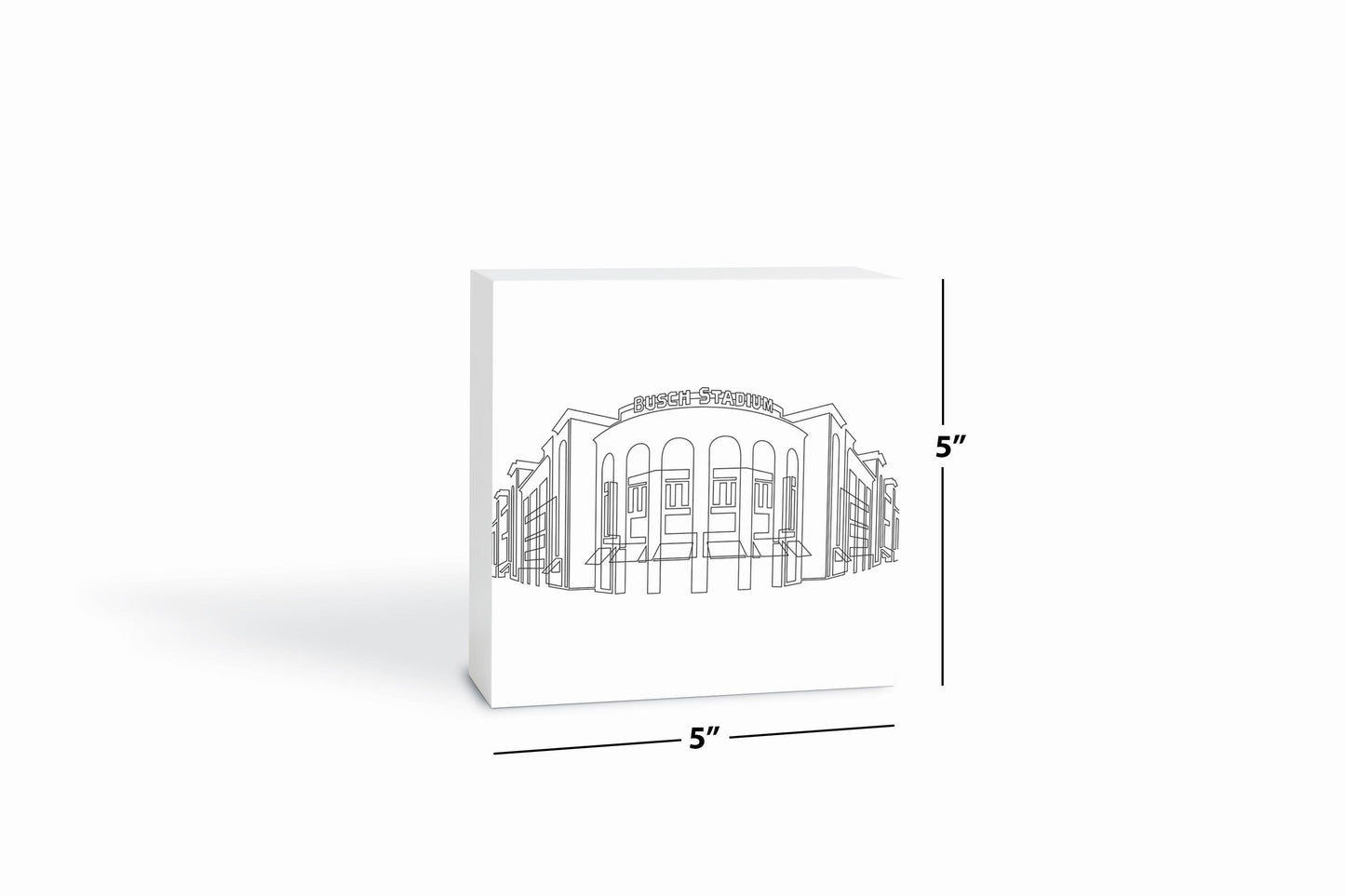 Minimalist B&W Missouri Busch Stadium Line Drawing | Wood Block | Eaches | Min 4