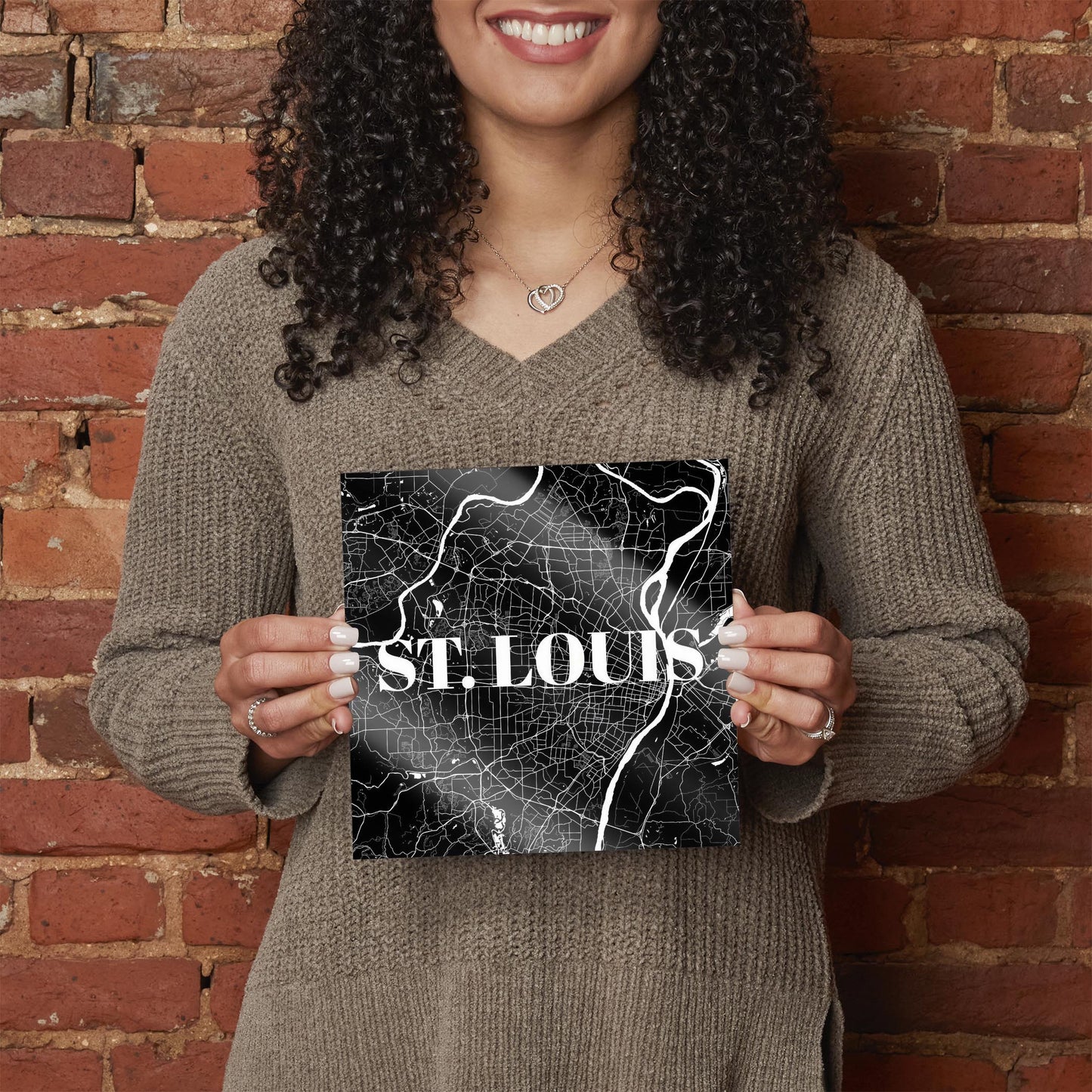 Minimalist B&W Missouri St Louis Map | Hi-Def Glass Art | Eaches | Min 2