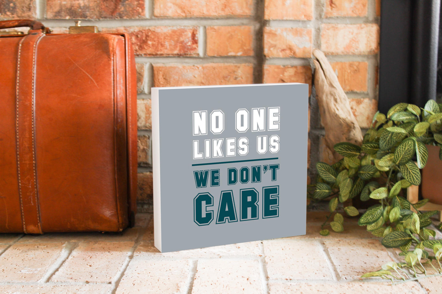 Modern Minimalist Pennsylvania We Dont Care | Wood Block | Eaches | Min 2