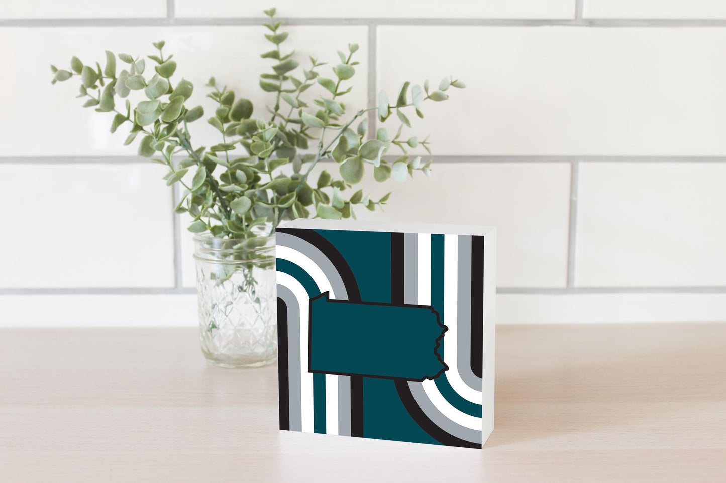 Modern Minimalist Pennsylvania Retro Shape | Wood Block | Eaches | Min 4