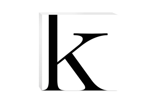 Minimal Monogram K | Wood Block | Eaches | Min 2