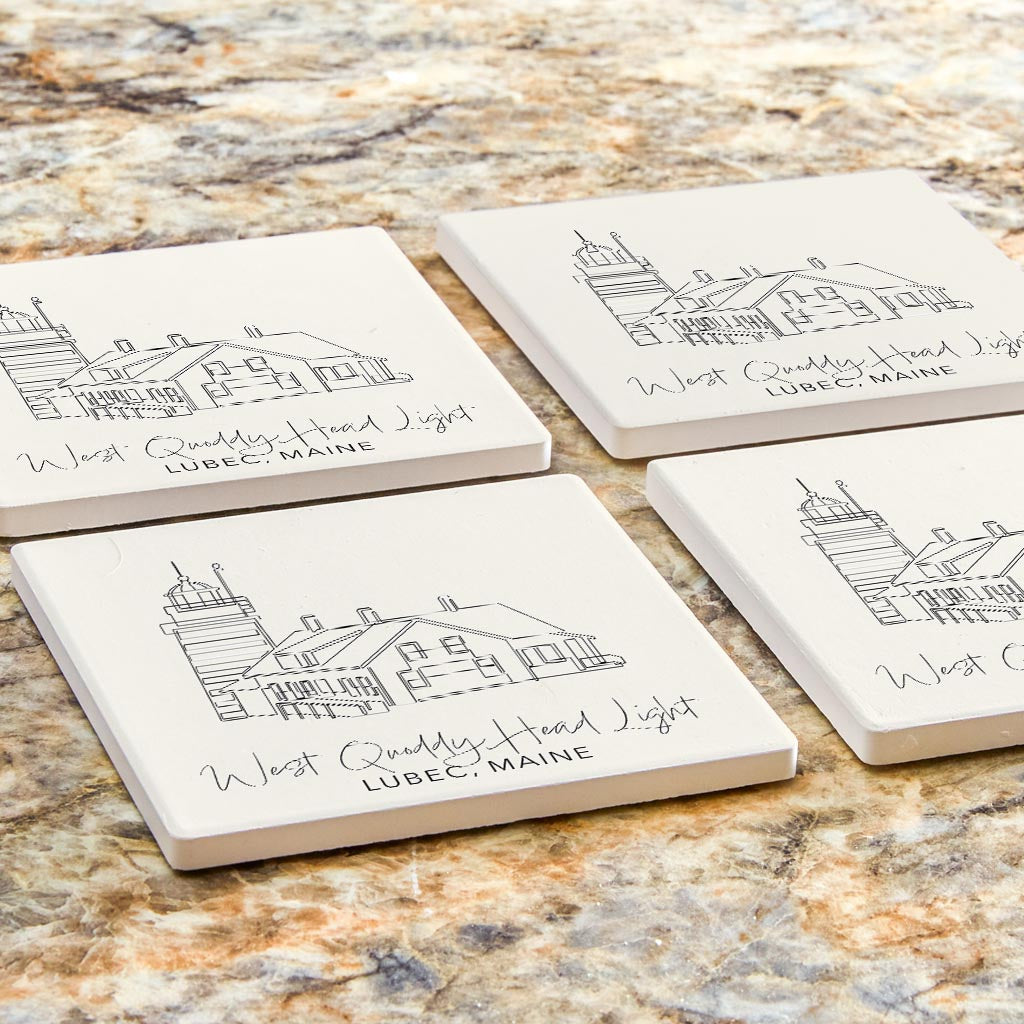 West Quoddy Head Light | Absorbent Coasters | Set of 4 | Min 2