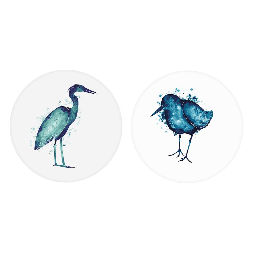 North Carolina Water Color Heron And Sand Piper| Absorbent Car Coasters | Set of 2 | Min 4