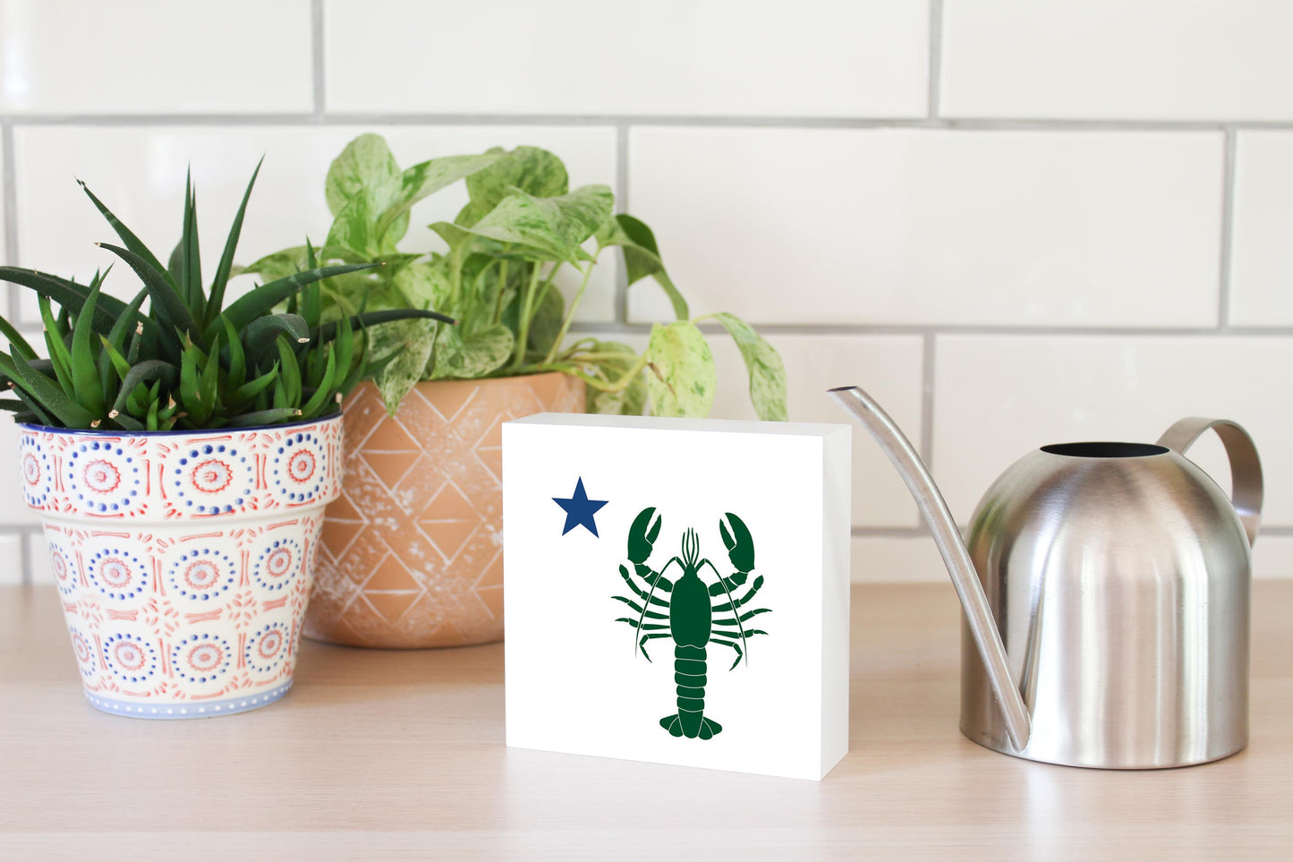 New England Star And Lobster | Wood Block | Eaches | Min 4