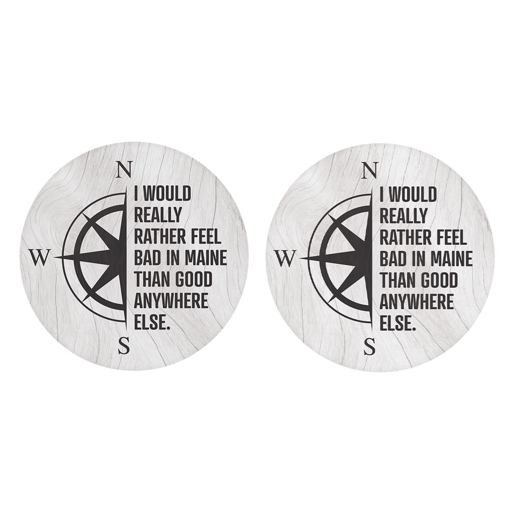 New England Compass Saying| Absorbent Car Coasters | Set of 2 | Min 4