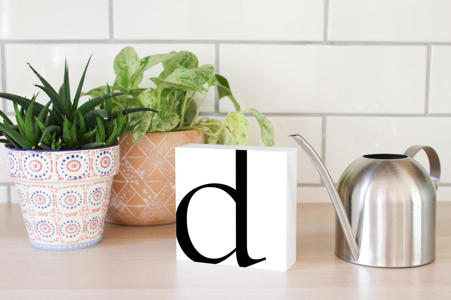 Minimal Monogram D| Wood Block | Eaches | Min 4