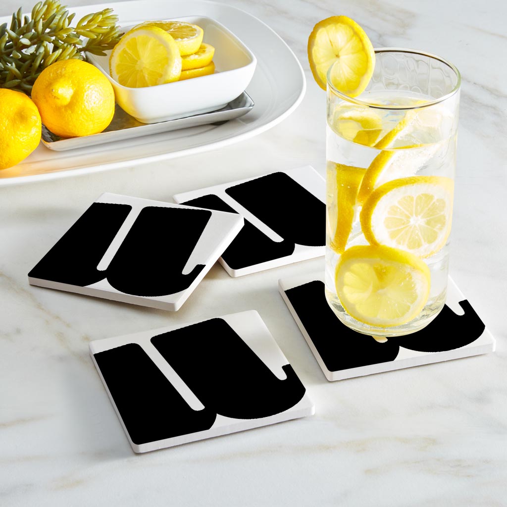 Fun Chunky Monogram U | Absorbent Coasters | Set of 4 | Min 2