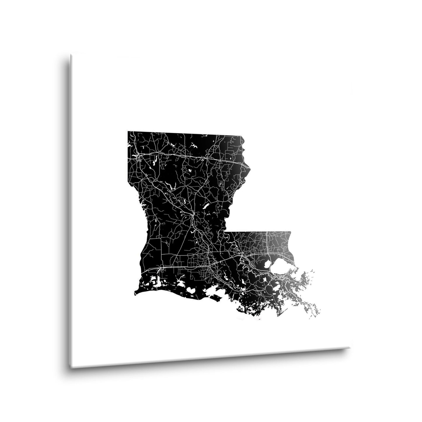 Modern Louisiana State Shape With Map | Hi-Def Glass Art | Eaches | Min 2