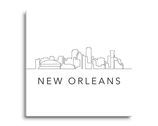 Modern Louisiana New Orleans City Line Drawing | Hi-Def Glass Art | Eaches | Min 2