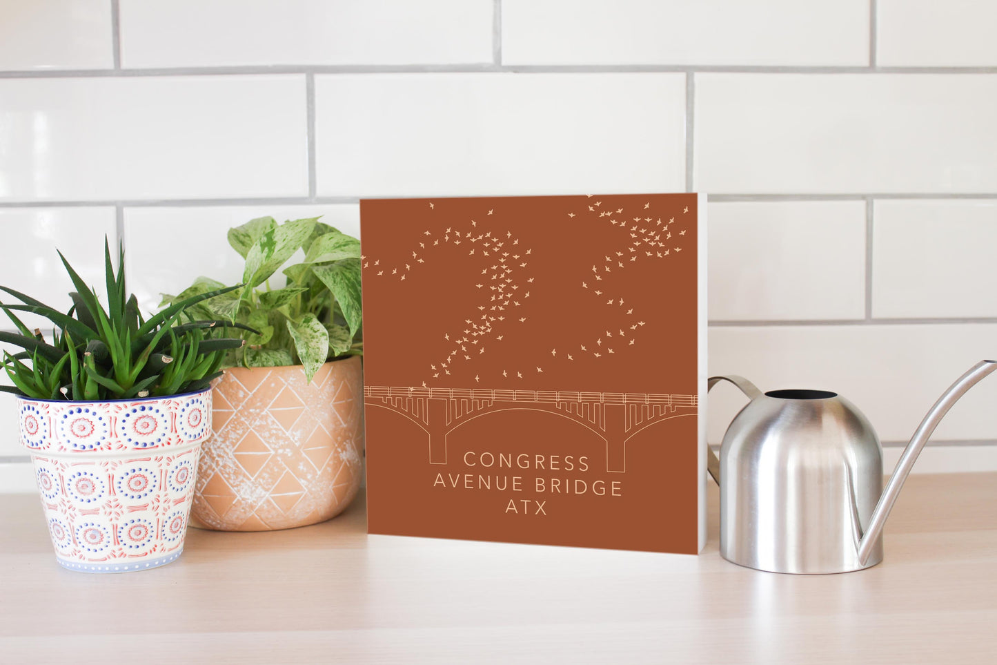 Modern Minimalist Texas Austin Congress Bridge | Wood Block | Eaches | Min 2