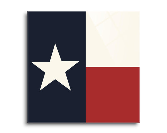 Modern Minimalist Texas Colors Flag | Hi-Def Glass Art | Eaches | Min 2