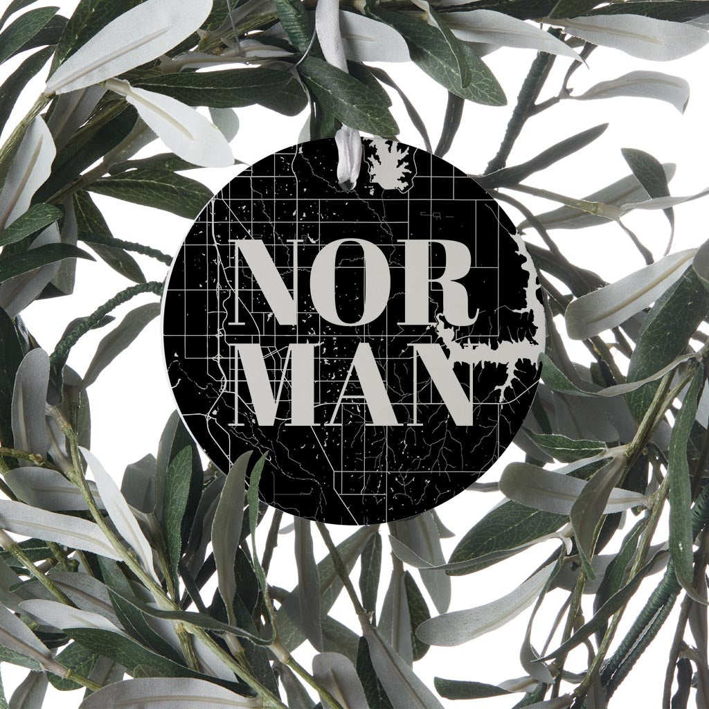 Modern Oklahoma Norman Map | Wood Ornament | Eaches | Min 6