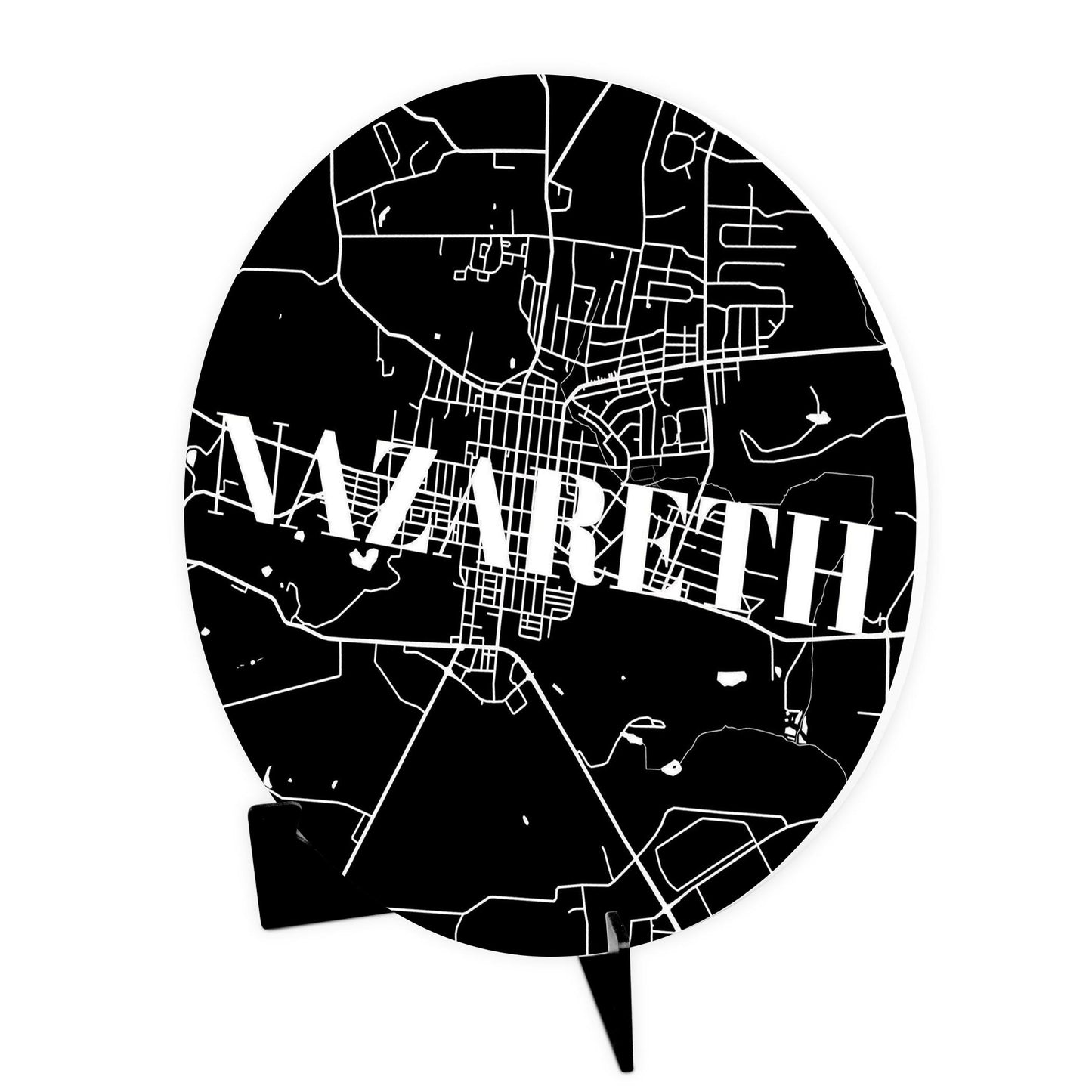 Minimalistic B&W Pennsylvania Nazareth Map | Wood Sign | Eaches | Min 1