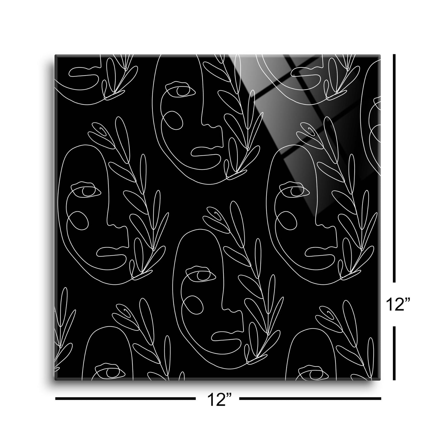 Simple Line Face Pattern| Hi-Def Glass Art | Eaches | Min 1