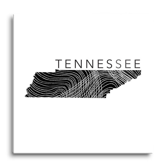 Minimalist B&W Tennessee State Name | Hi-Def Glass Art | Eaches | Min 1