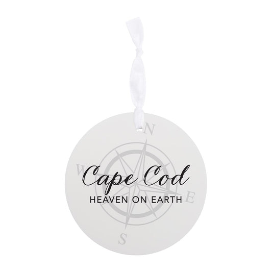 Minimalistic B&W Cape Cod Heaven On Earth | Wood Ornament | Eaches | Min 6