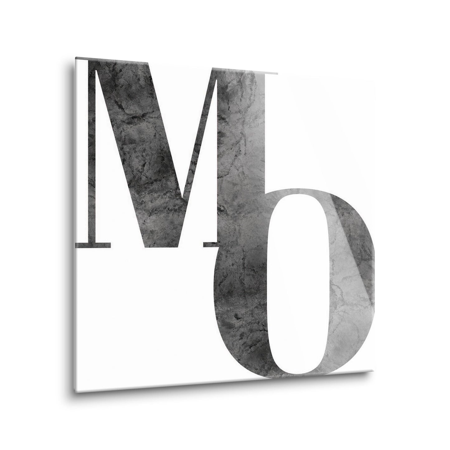 Minimalist B&W Missouri White Initials | Hi-Def Glass Art | Eaches | Min 2