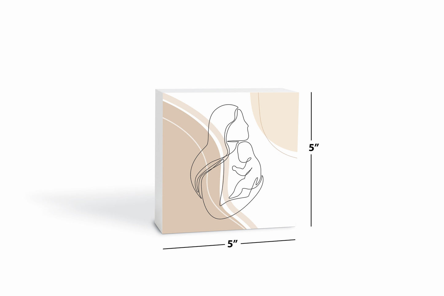 Modern Minimalist Mothers Day Mom Baby | Wood Block | Eaches | Min 4