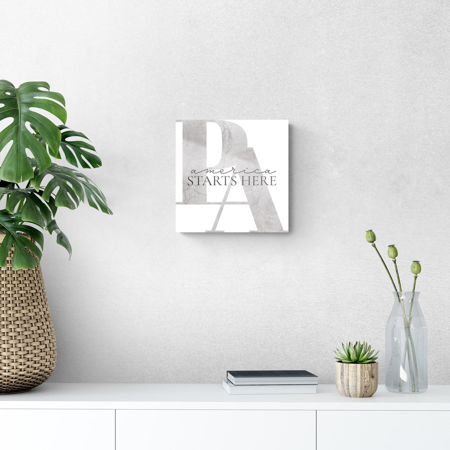 Minimalistic B&W Pennsylvania America Quip | Hi-Def Glass Art | Eaches | Min 1