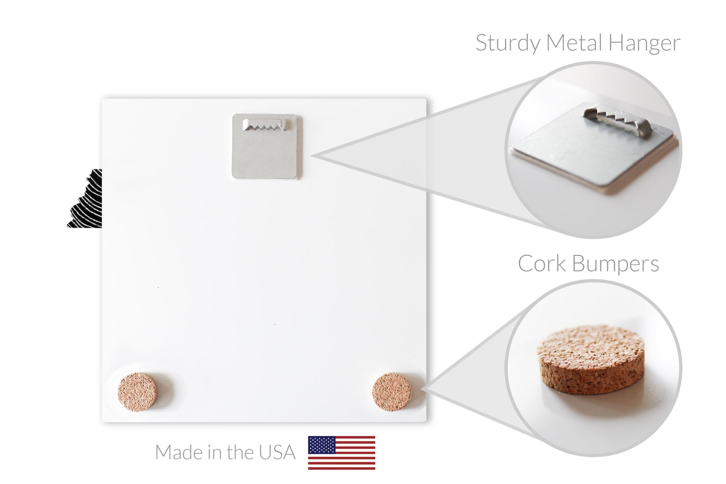 Minimalist B&W Tennessee State Shape | Hi-Def Glass Art | Eaches | Min 1