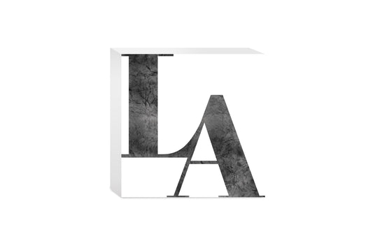 Modern White Louisiana Initials | Wood Block | Eaches | Min 4