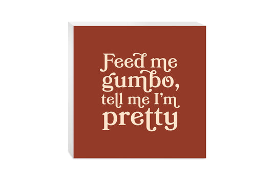 Modern Minimalist Louisiana Gumbo Saying | Wood Block | Eaches | Min 2