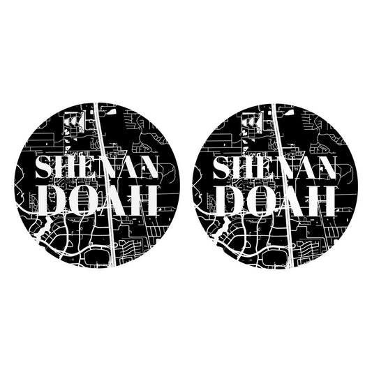 Minimalistic B&W Texas Shenandoah Map | Absorbent Car Coasters | Set of 2 | Min 4