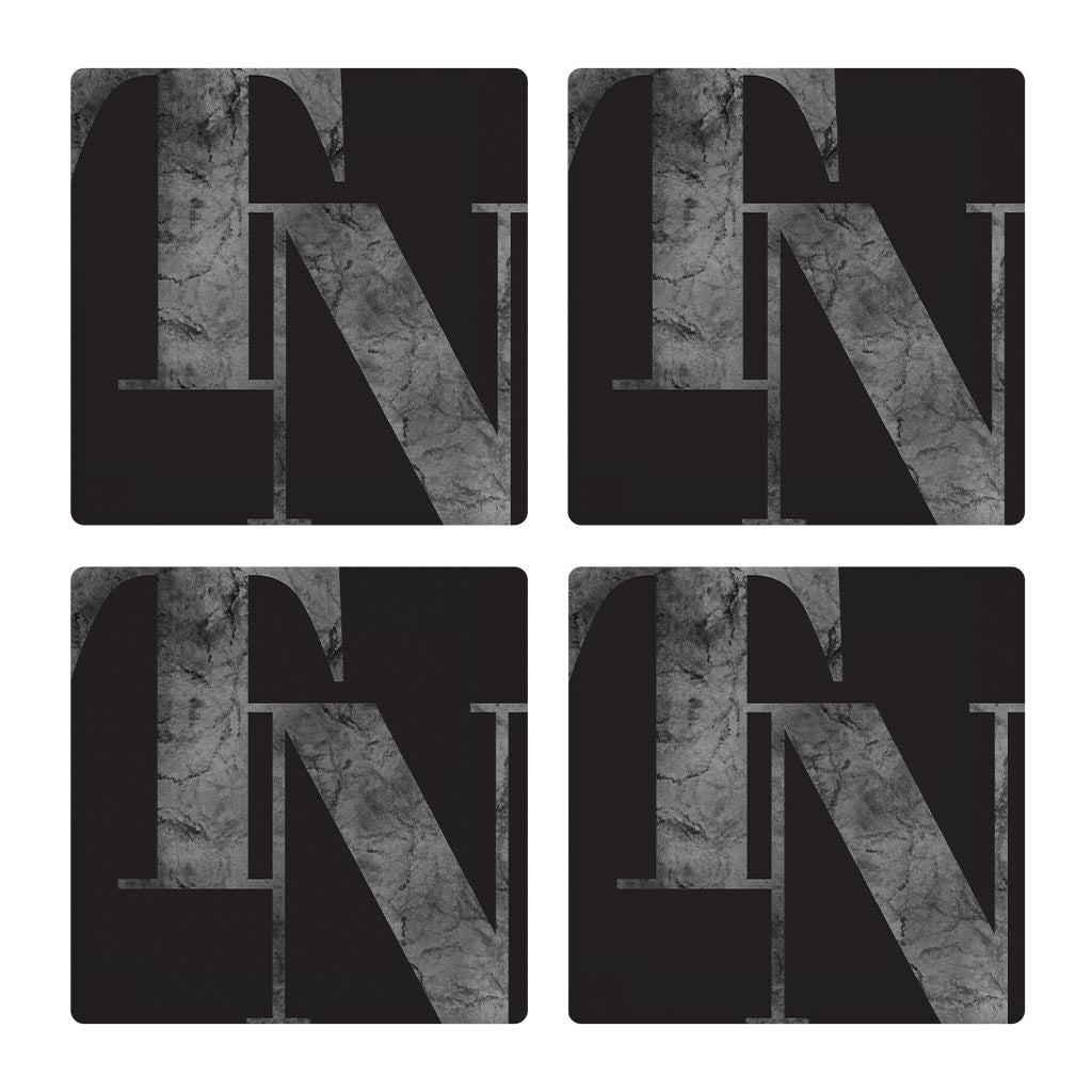Minimalist B&W Tennessee Black Initials | Absorbent Coasters | Set of 4 | Min 2