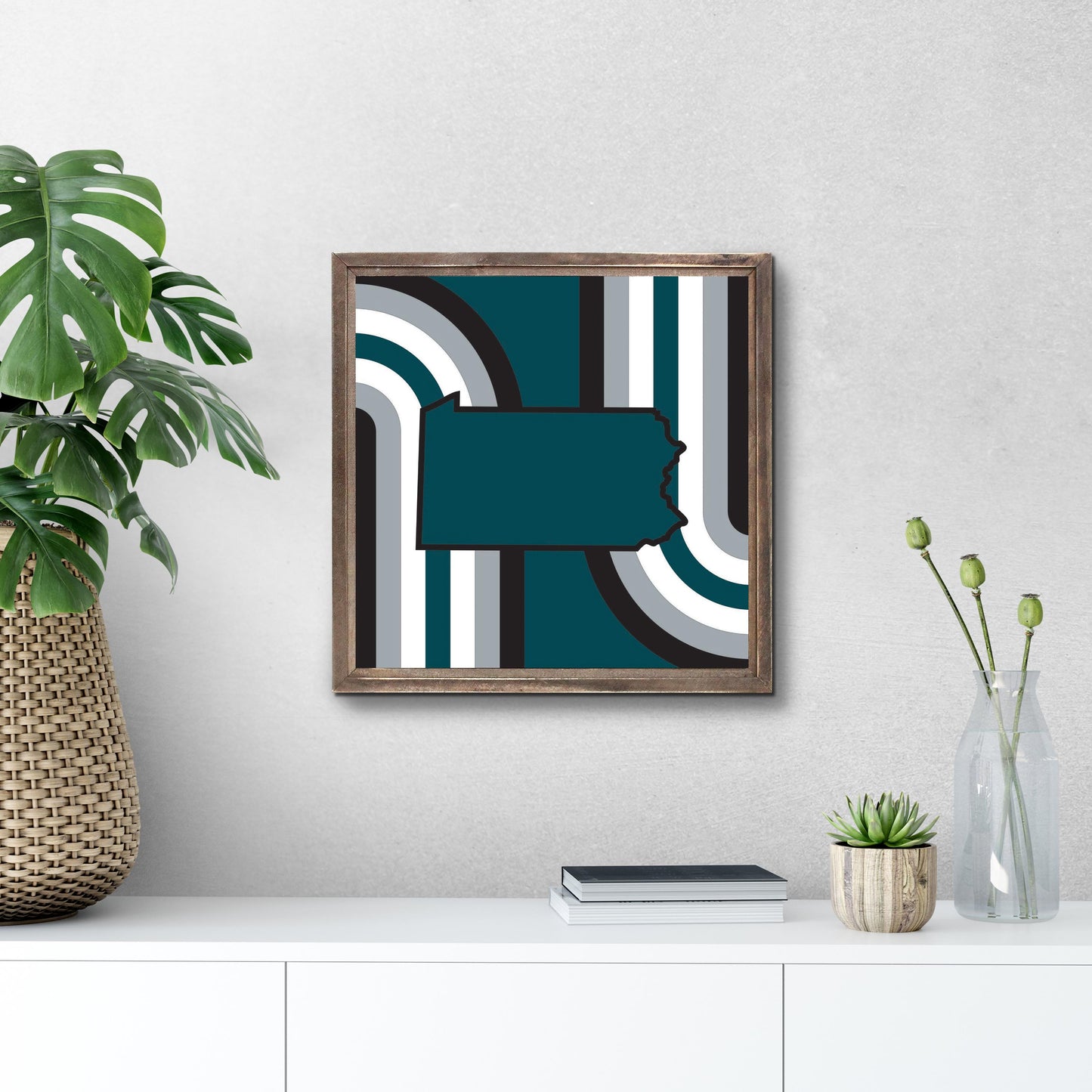 Modern Minimalist Pennsylvania Retro Shape | Wood Sign | Eaches | Min 1