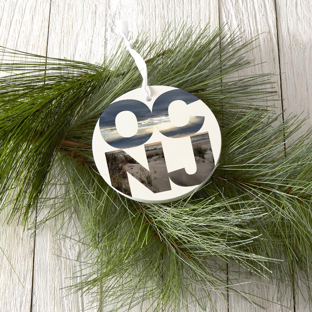 OCNJ Photo With Text | Wood Ornament | Eaches | Min 6