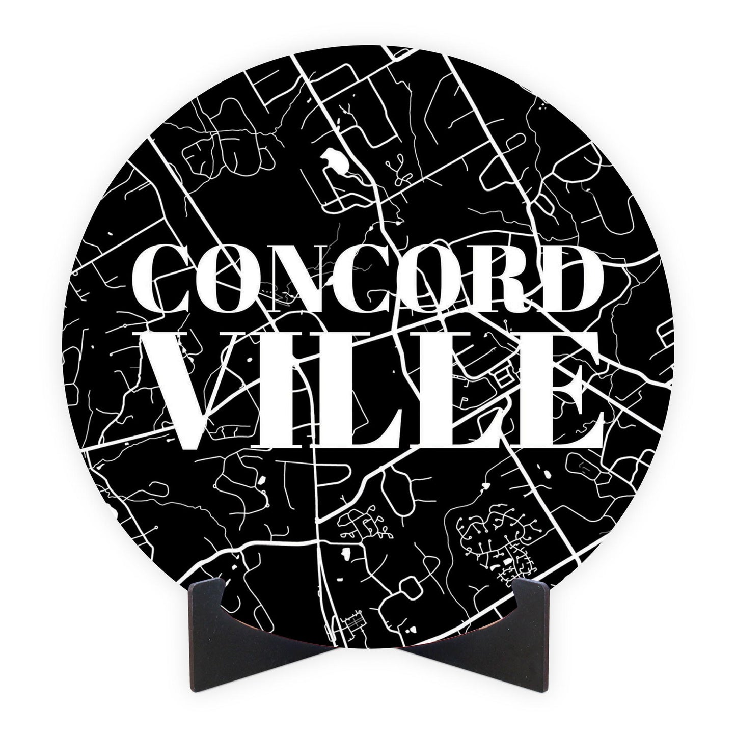 Minimalistic B&W Pennsylvania Concordville Map | Wood Sign | Eaches | Min 1
