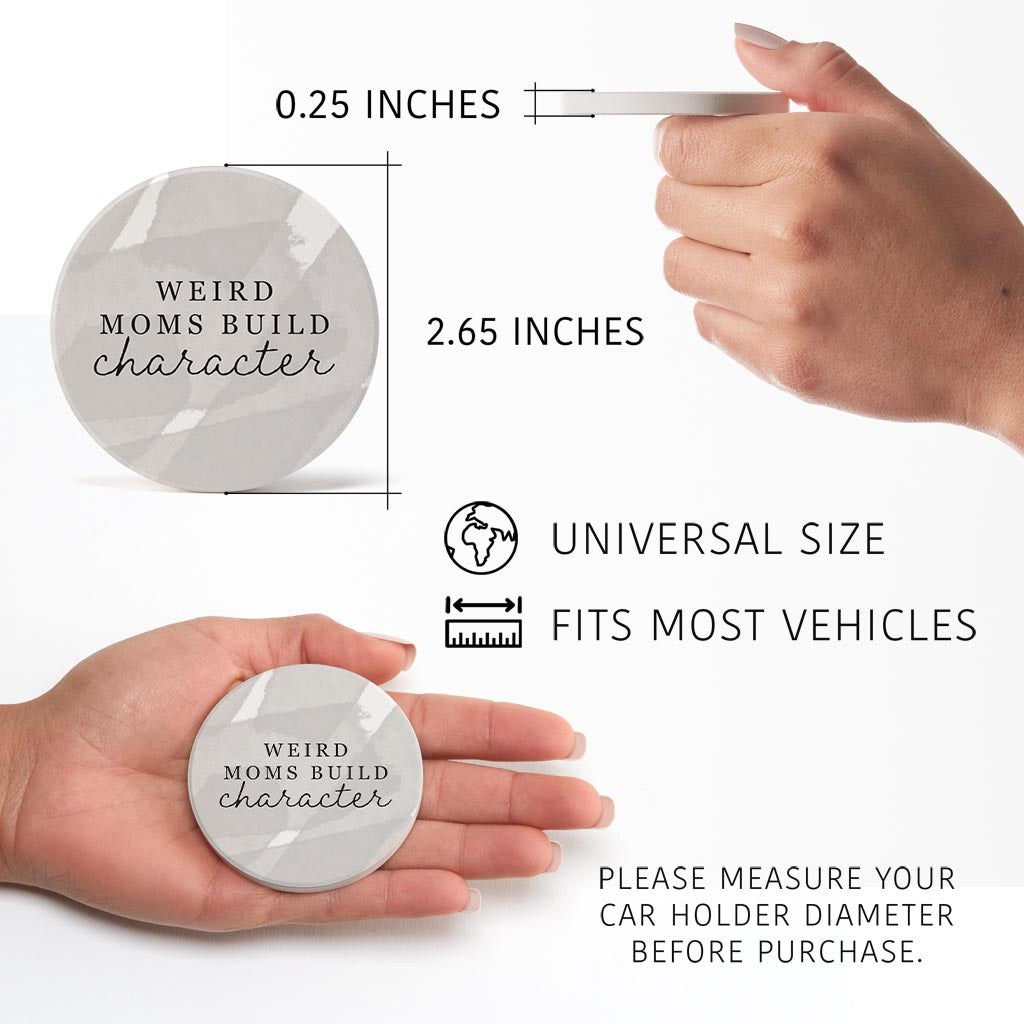 Modern Minimalist Mothers Day Weird Moms | Absorbent Car Coasters | Set of 2 | Min 4