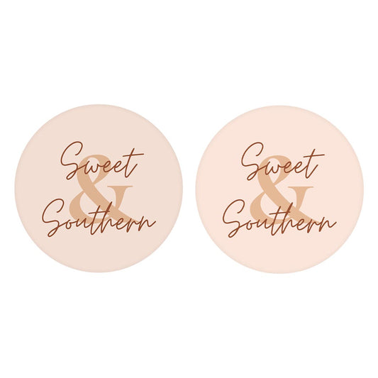 Modern Minimalist Texas Sweet Southern| Absorbent Car Coasters | Set of 2 | Min 4