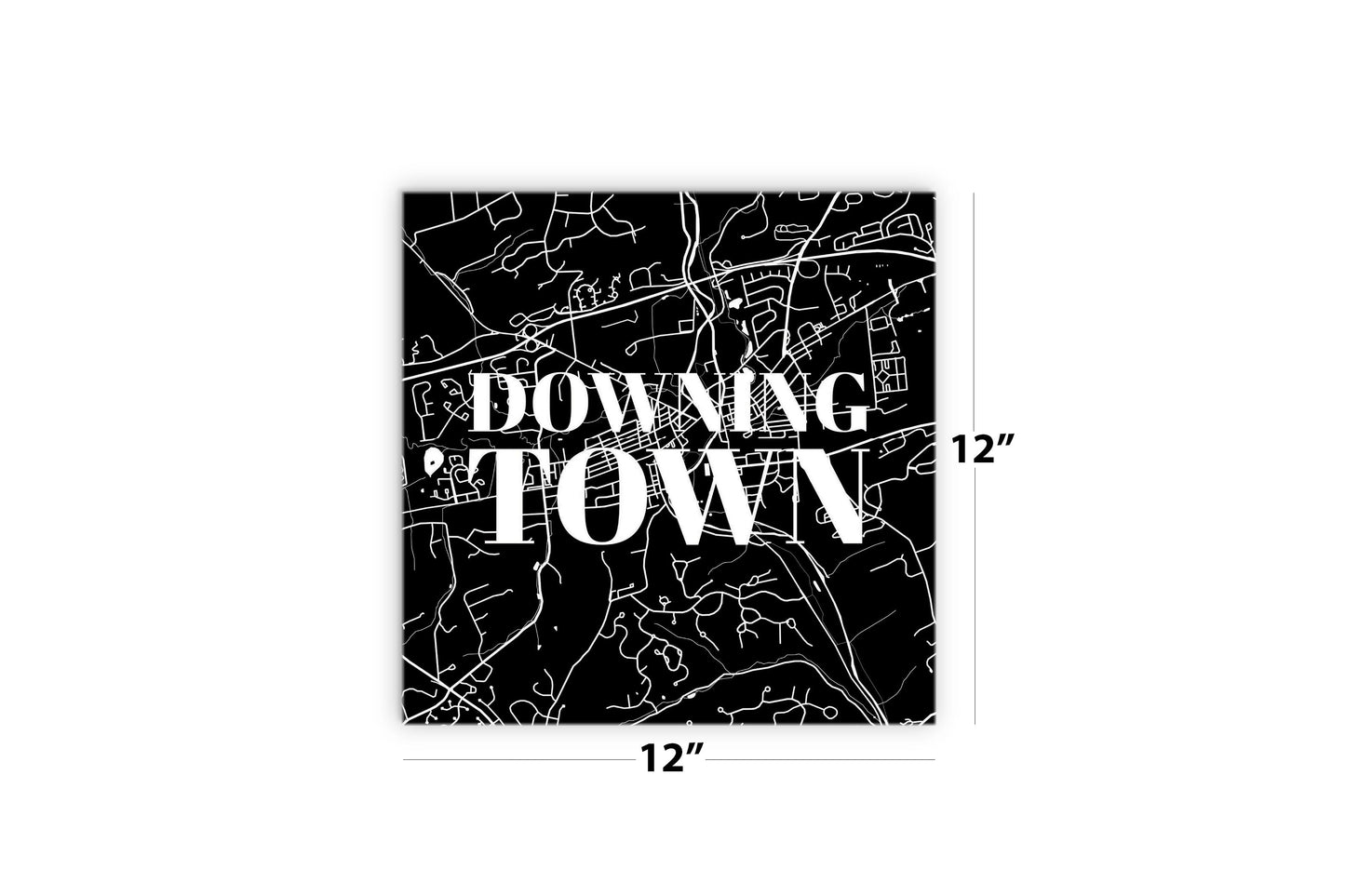 Minimalistic B&W Pennsylvania Downingtown Map | Wood Sign | Eaches | Min 2