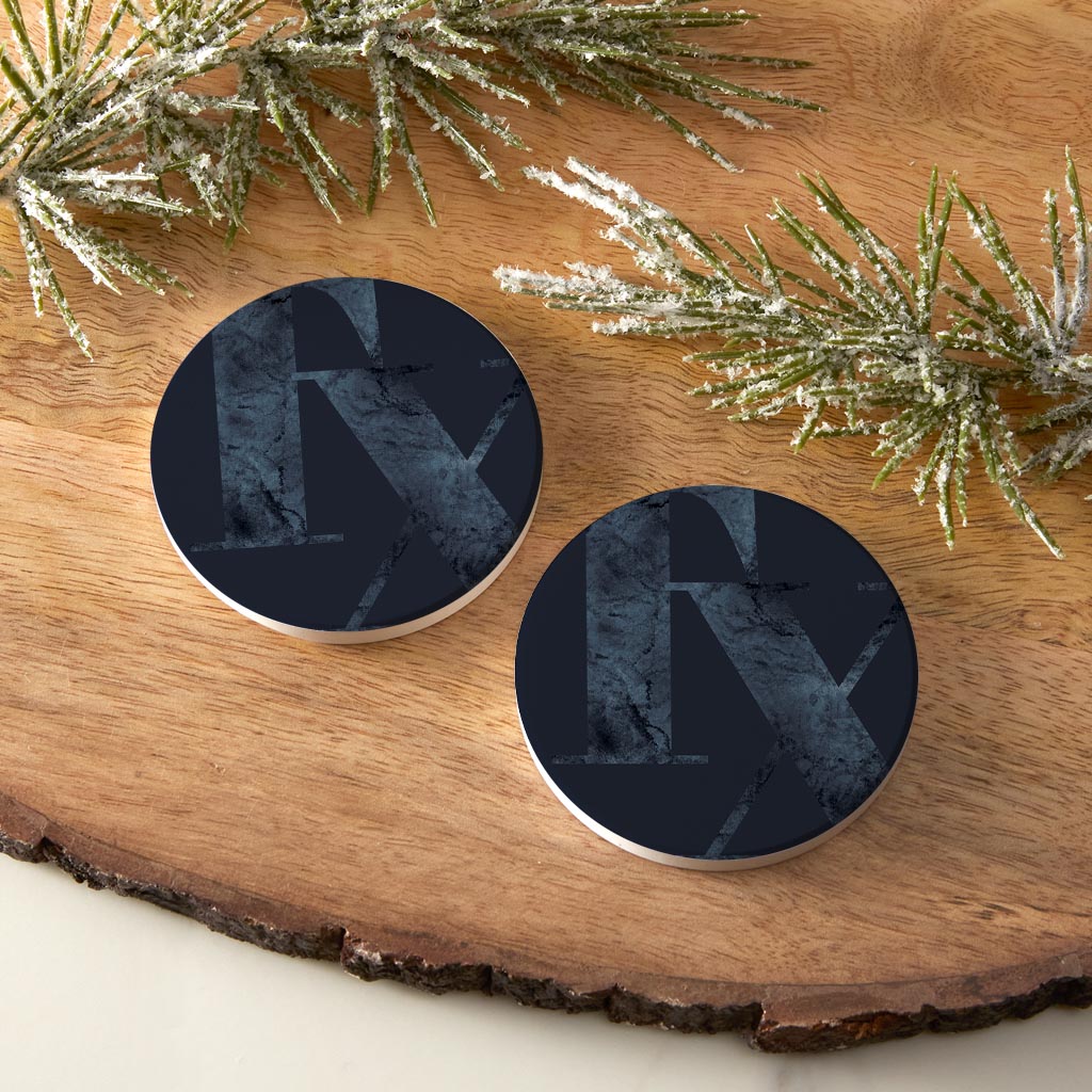 Modern Minimalist Texas Blue Tx | Absorbent Car Coasters | Set of 2 | Min 4