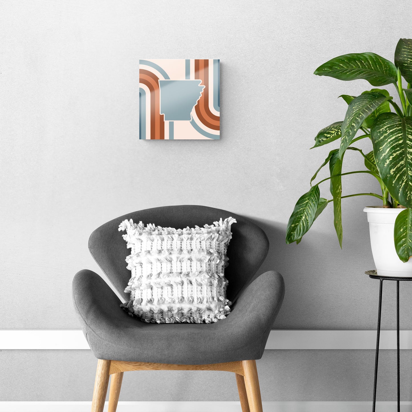 Modern Minimalist Arkansas Retro State Shape | Hi-Def Glass Art | Eaches | Min 1