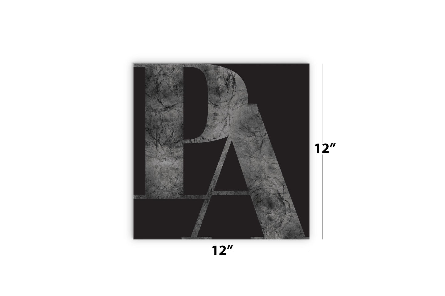 Minimalistic B&W Pennsylvania Black Initials | Wood Sign | Eaches | Min 2