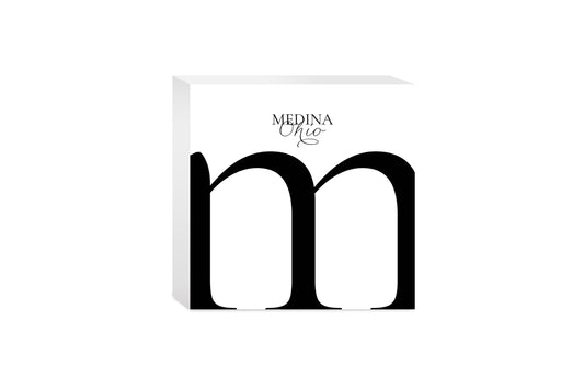 Medina Oh Minimal Monogram | Wood Block | Eaches | Min 4