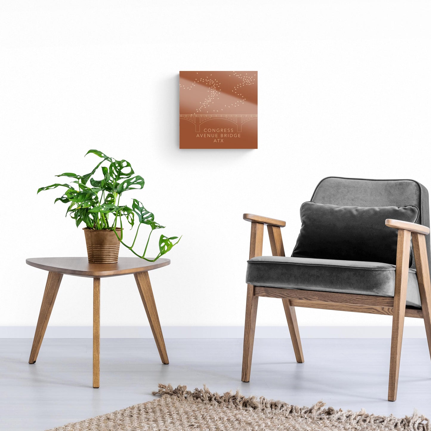 Modern Minimalist Texas Austin Congress Bridge | Hi-Def Glass Art | Eaches | Min 1