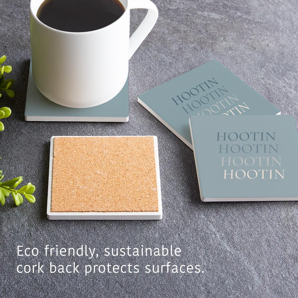 Modern Minimalist Arkansas Hootin | Absorbent Coasters | Set of 4 | Min 2