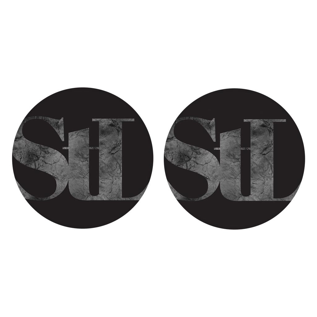 Minimalist B&W Missouri St Louis Black Initials | Absorbent Car Coasters | Set of 2 | Min 4
