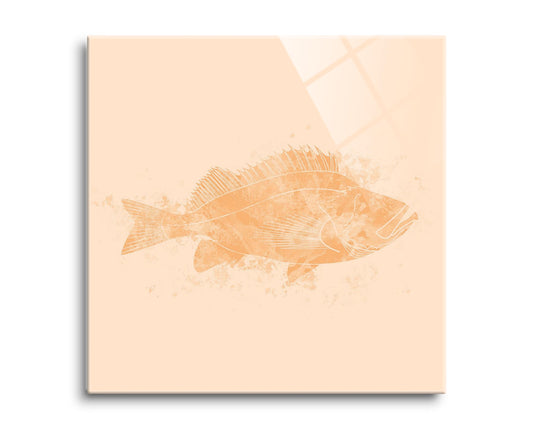 Louisiana Colorful Water Color Red Fish | Hi-Def Glass Art | Eaches | Min 2
