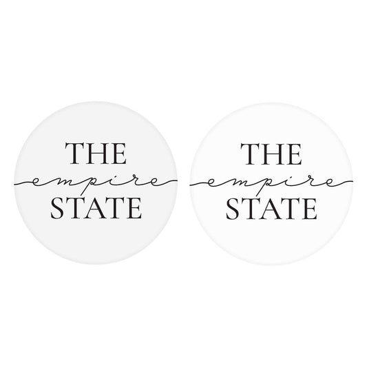 Minimalistic B&W New York Quip The Empire State | Absorbent Car Coasters | Set of 2 | Min 4