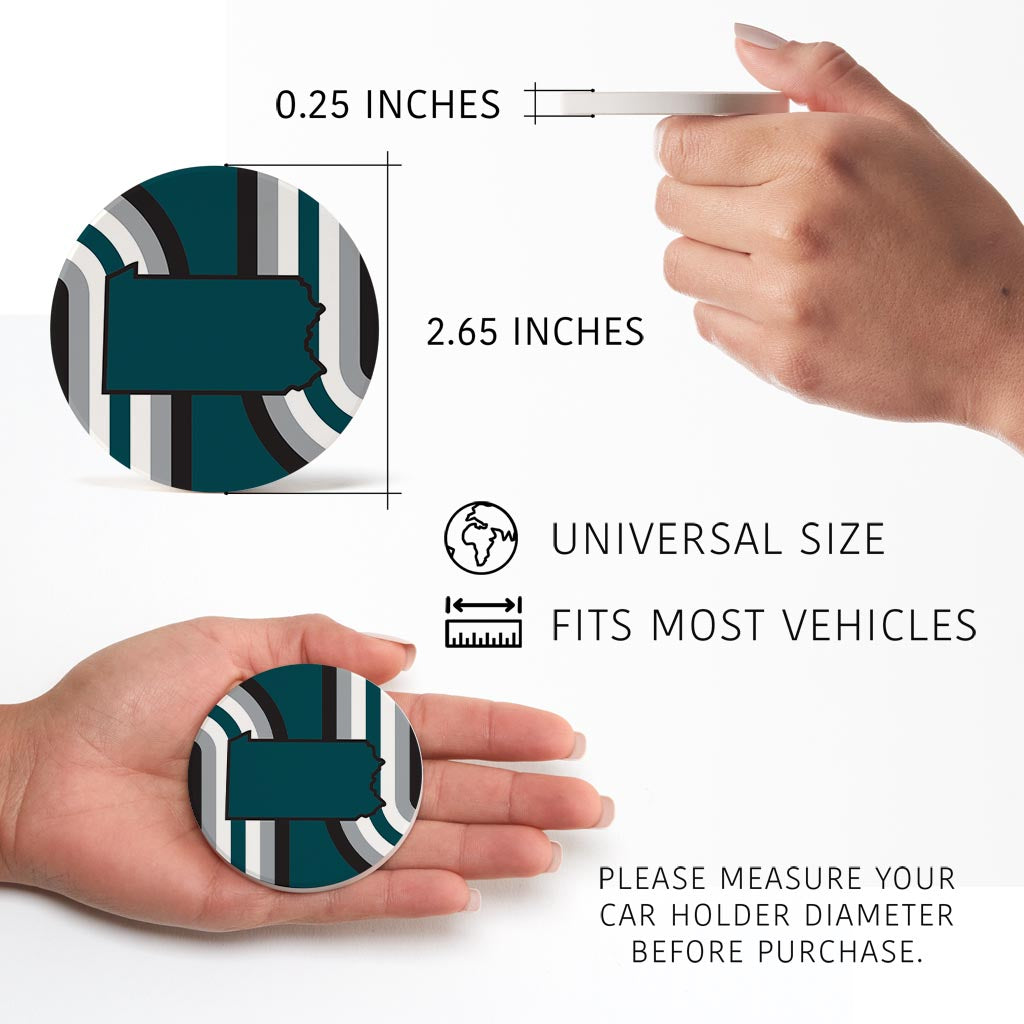 Modern Minimalist Pennsylvania Retro Shape | Absorbent Car Coasters | Set of 2 | Min 4